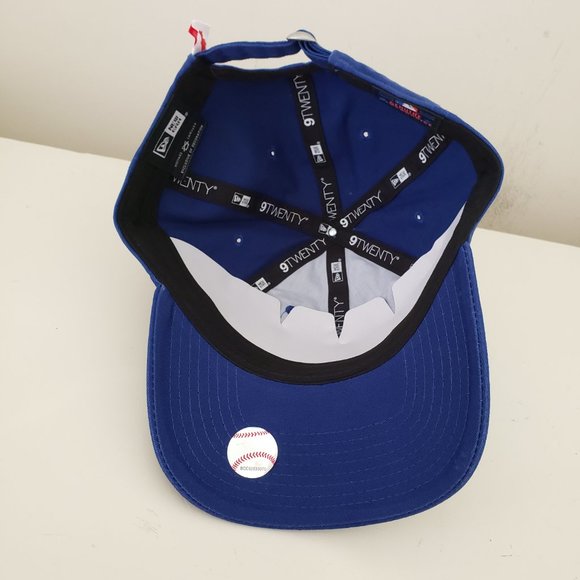 Toronto Blue Jays Hat Cap Strap Back Blue New Era 9Twenty Maple Leaf MLB Mens - Picture 8 of 11